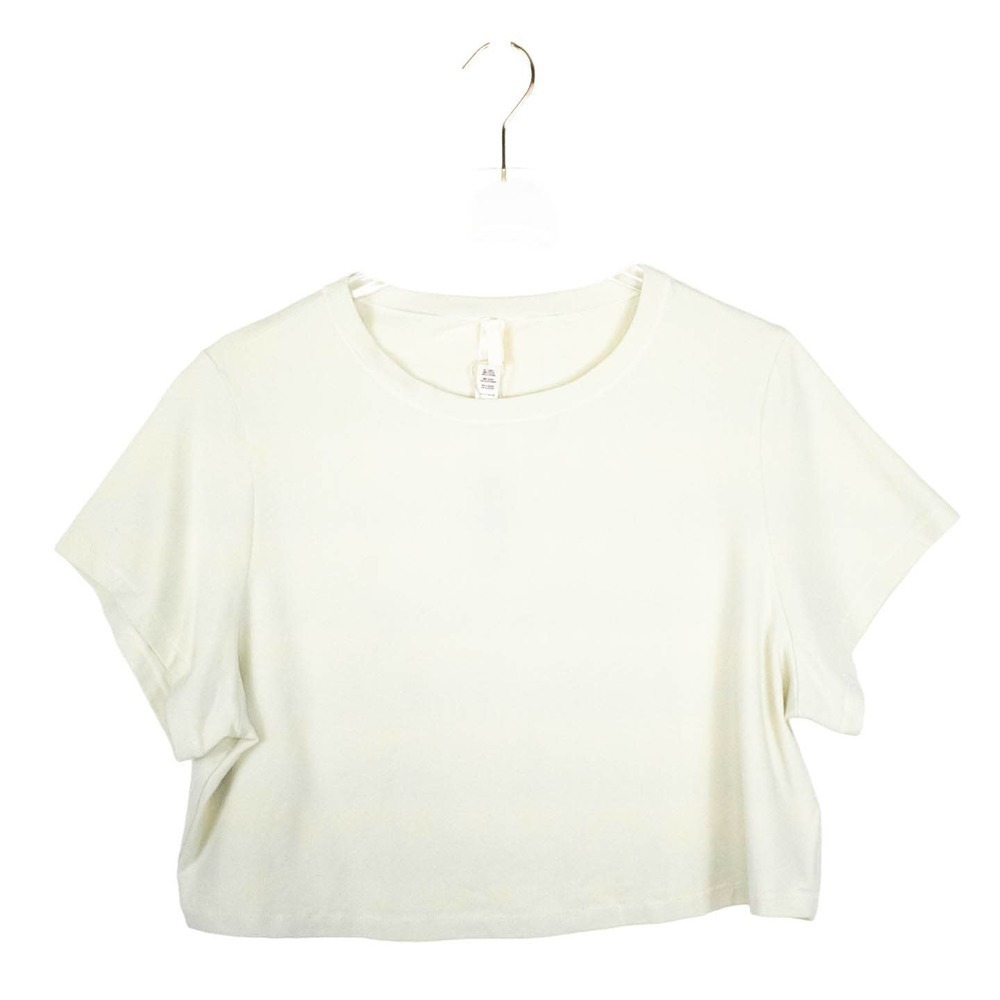 SKIMS Cream White Short Sleeve T Shirt Crop Top Plus 4XL Lounge Activewear - Picture 1 of 6